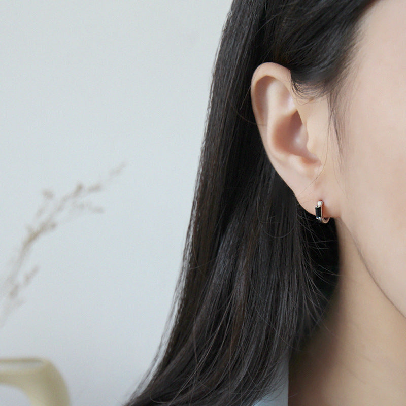 Silver Round Minimalist Earring Hoops