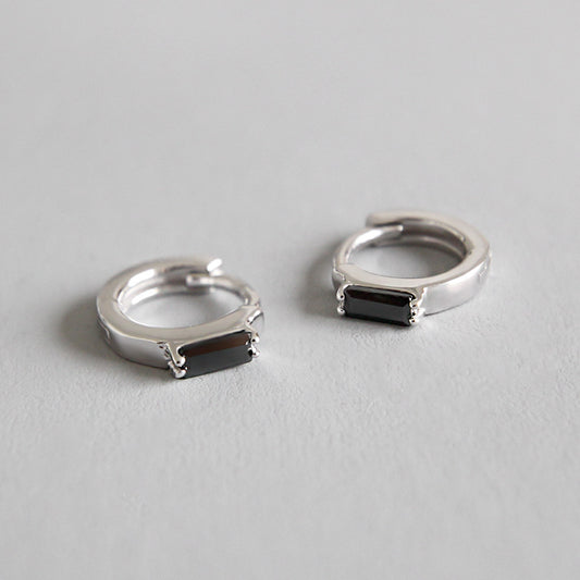 Silver Round Minimalist Earring Hoops