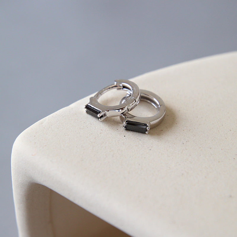 Silver Round Minimalist Earring Hoops