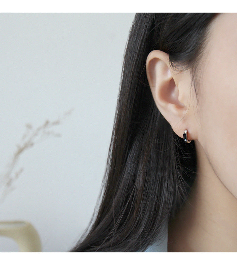 Silver Round Minimalist Earring Hoops