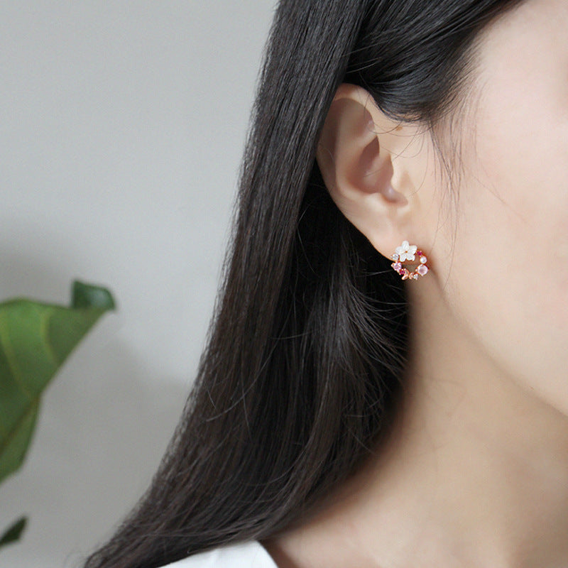 Gold Plated Flowers Minimalist Earring Stud