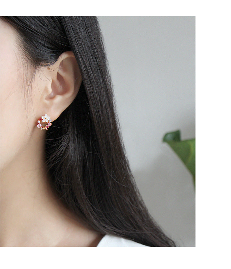 Gold Plated Flowers Minimalist Earring Stud