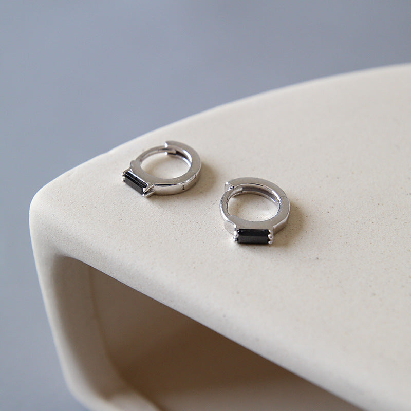 Silver Round Minimalist Earring Hoops