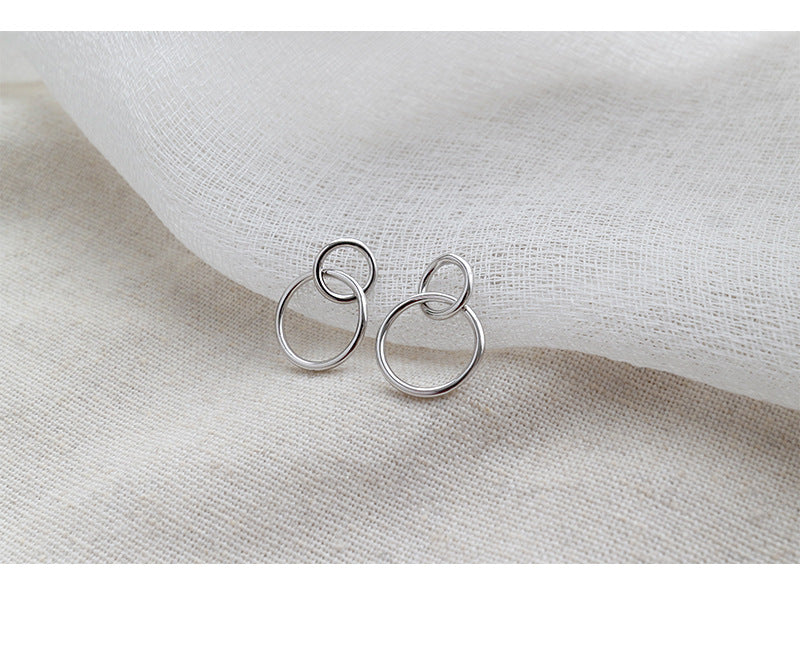 Silver Round Minimalist Earring Stud