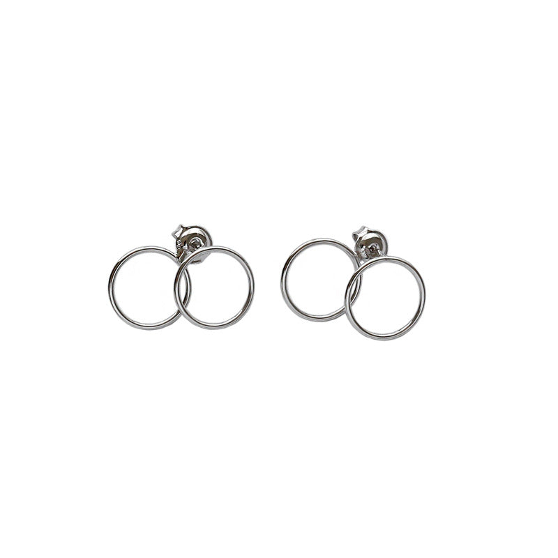 Silver Round Minimalist Earring Hoops