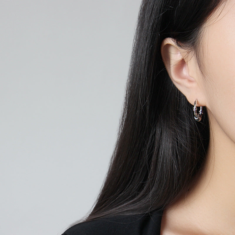 Silver Round Minimalist Earring Hoops