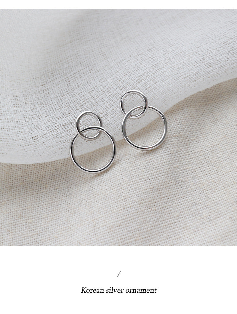 Silver Round Minimalist Earring Stud