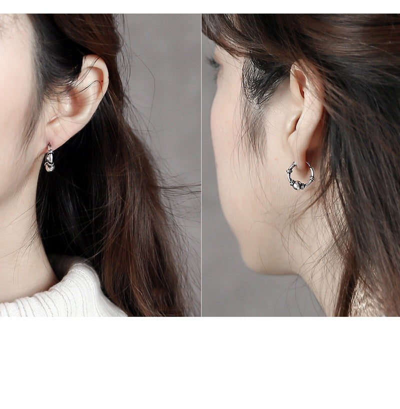 Silver Round Minimalist Earring Hoops