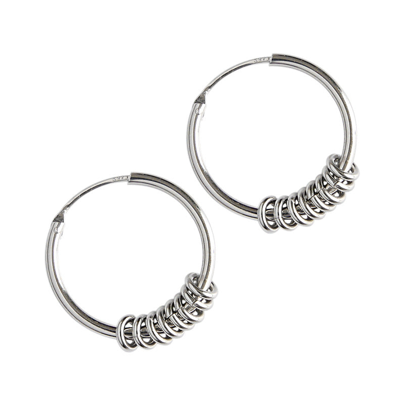 Silver Round Minimalist Earring Hoops