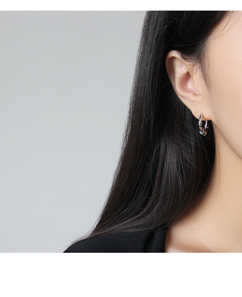 Silver Round Minimalist Earring Hoops