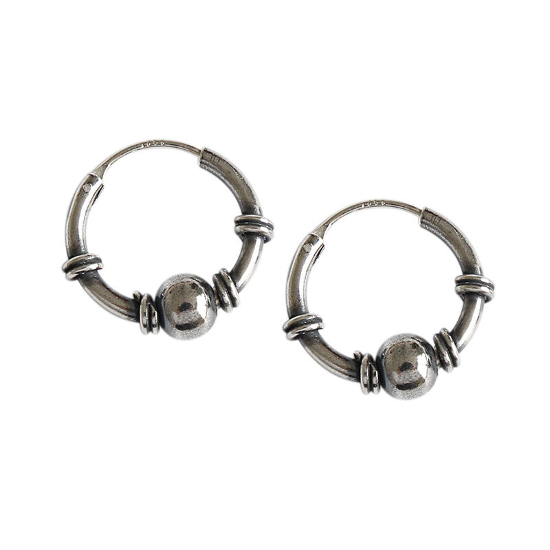 Silver Round Minimalist Earring Hoops