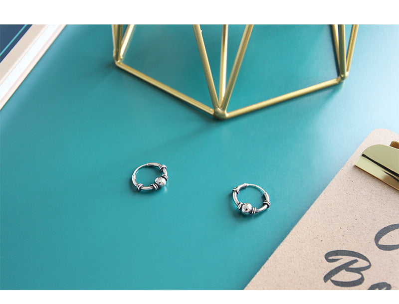 Silver Round Minimalist Earring Hoops