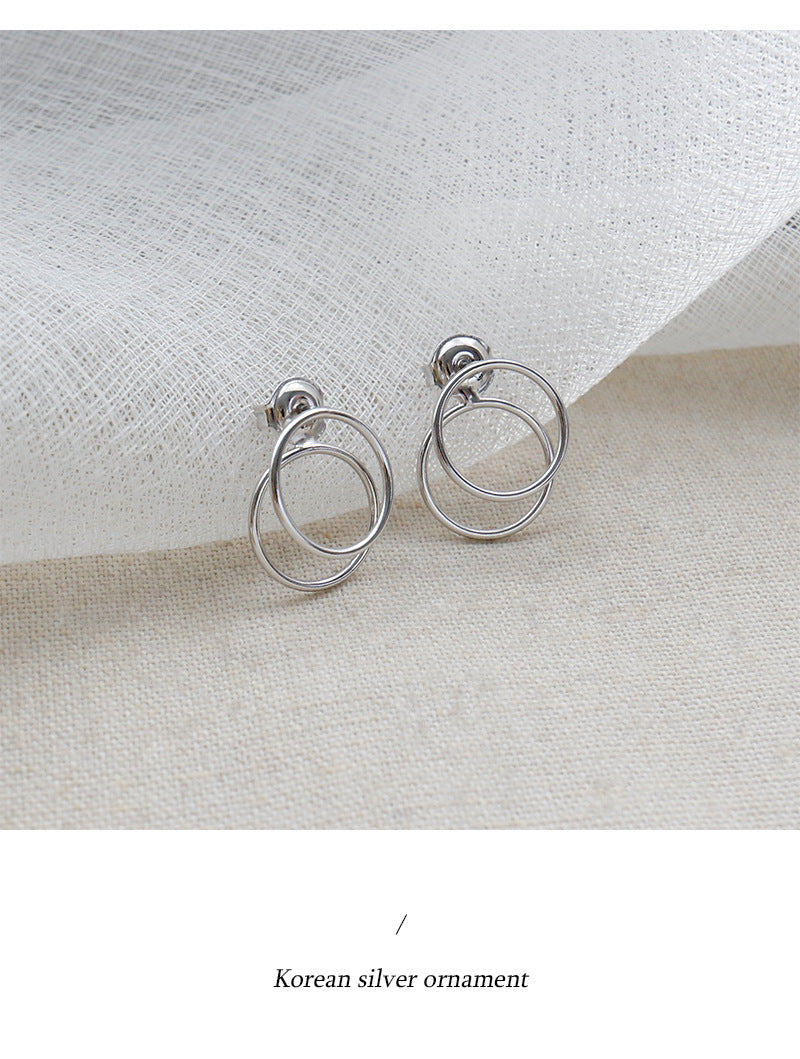 Silver Round Minimalist Earring Hoops