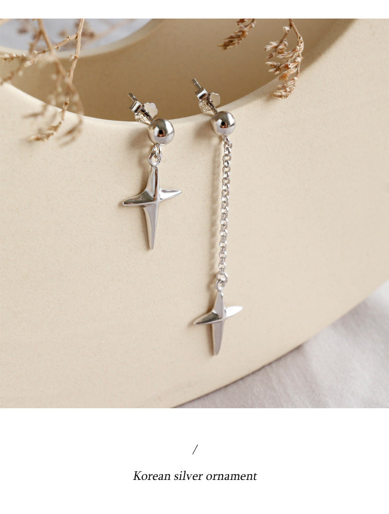 Silver Cross Minimalist Earring Dangle