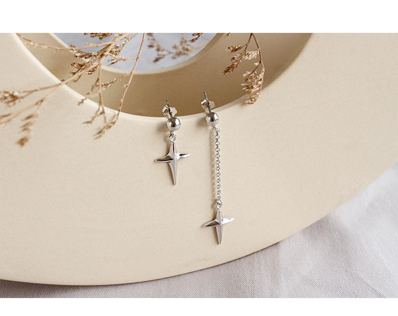 Silver Cross Minimalist Earring Dangle