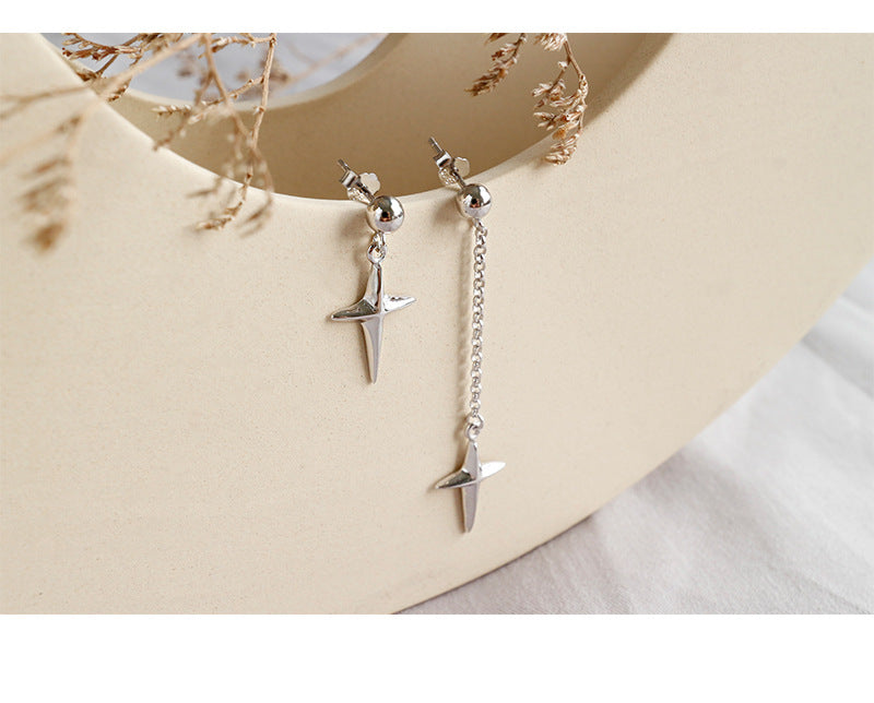 Silver Cross Minimalist Earring Dangle