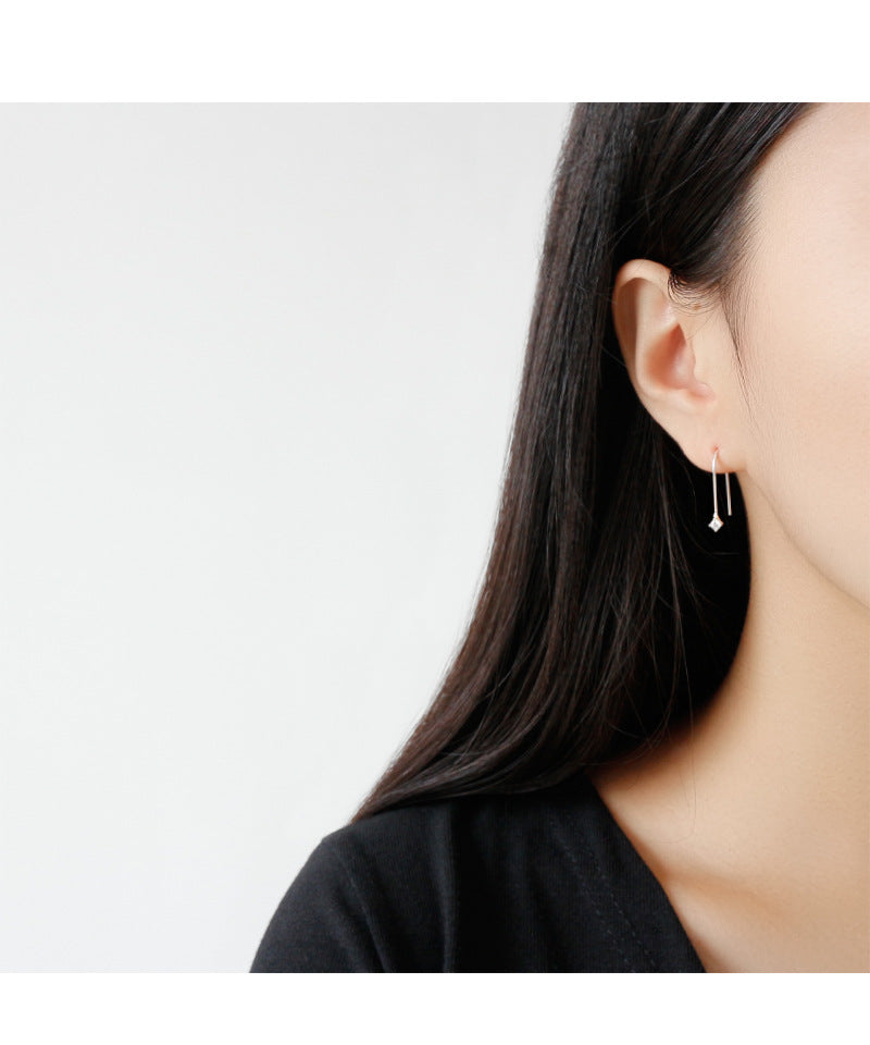 Silver Chain Minimalist Earring Stud