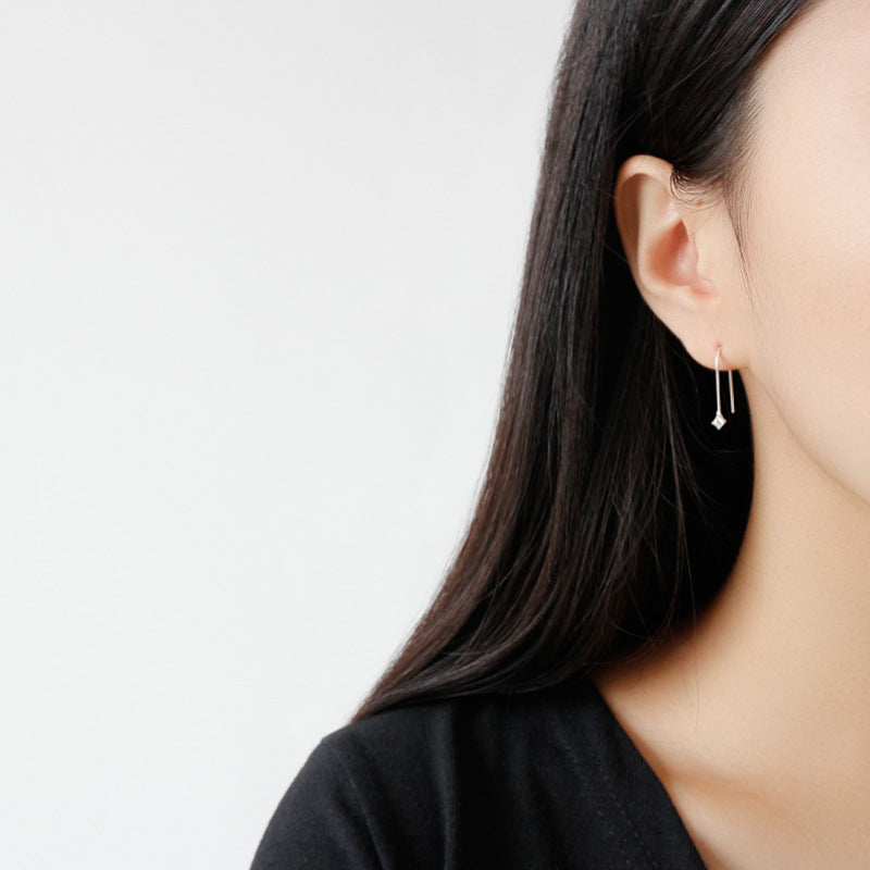 Silver Chain Minimalist Earring Stud