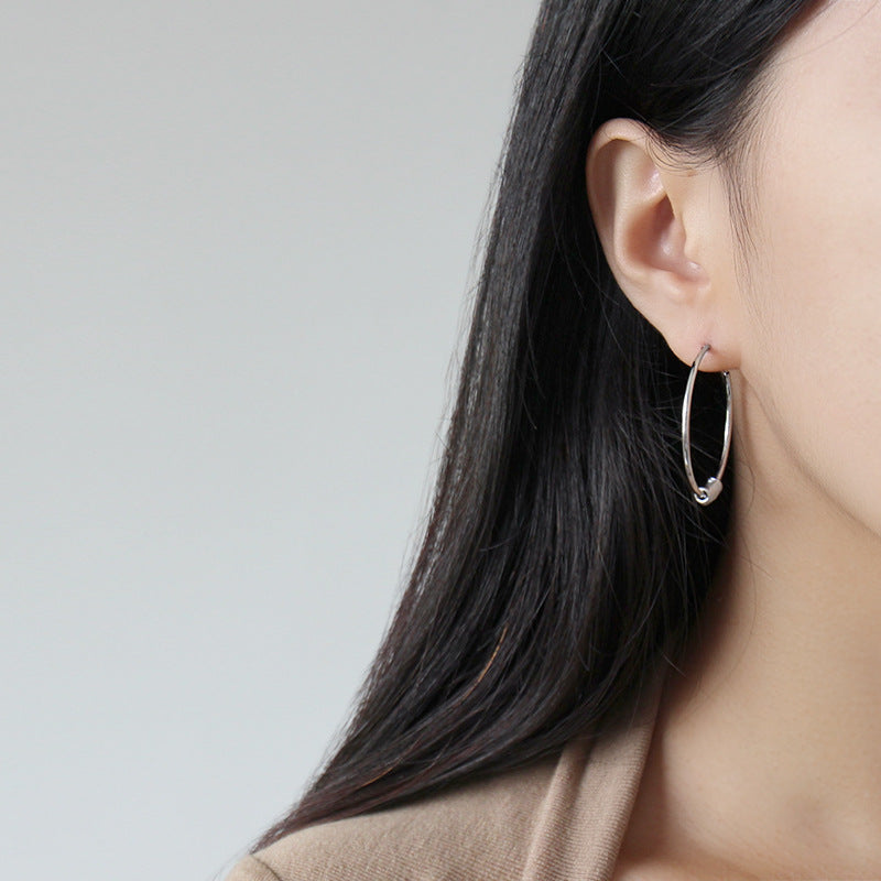 Silver Round Minimalist Earring Hoops