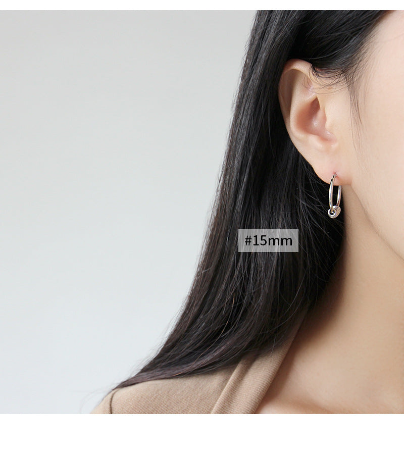 Silver Round Minimalist Earring Hoops