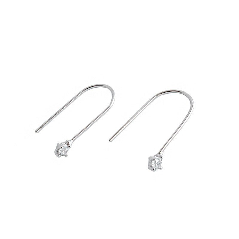 Silver Chain Minimalist Earring Stud