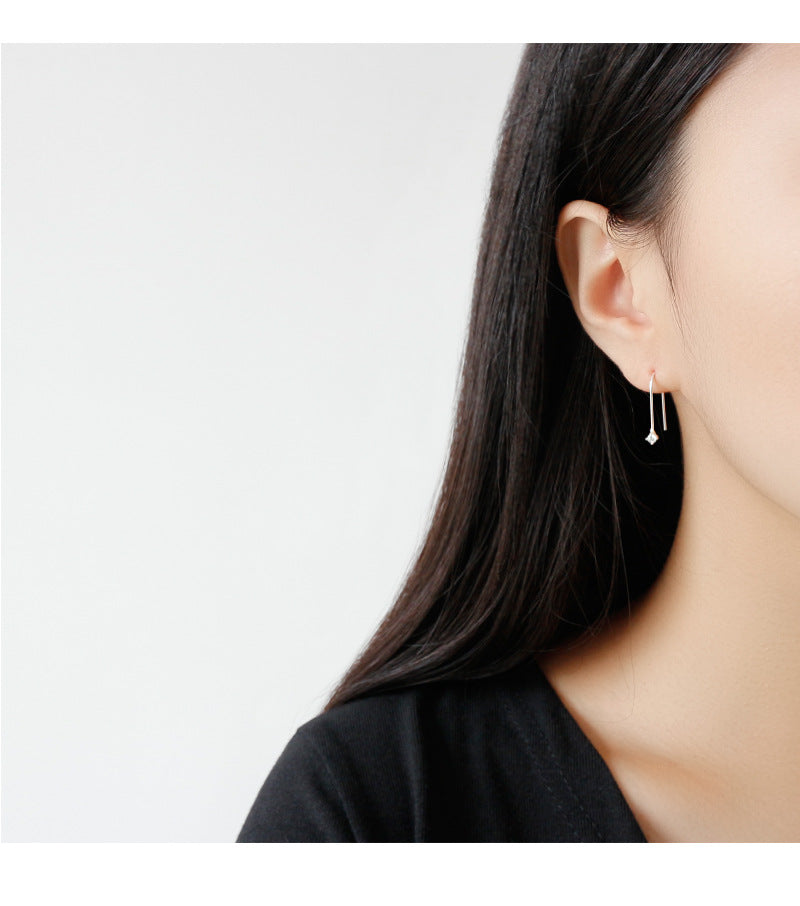 Silver Chain Minimalist Earring Stud