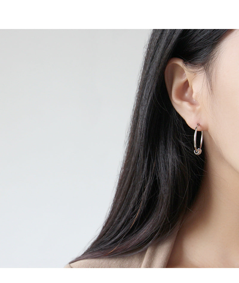 Silver Round Minimalist Earring Hoops