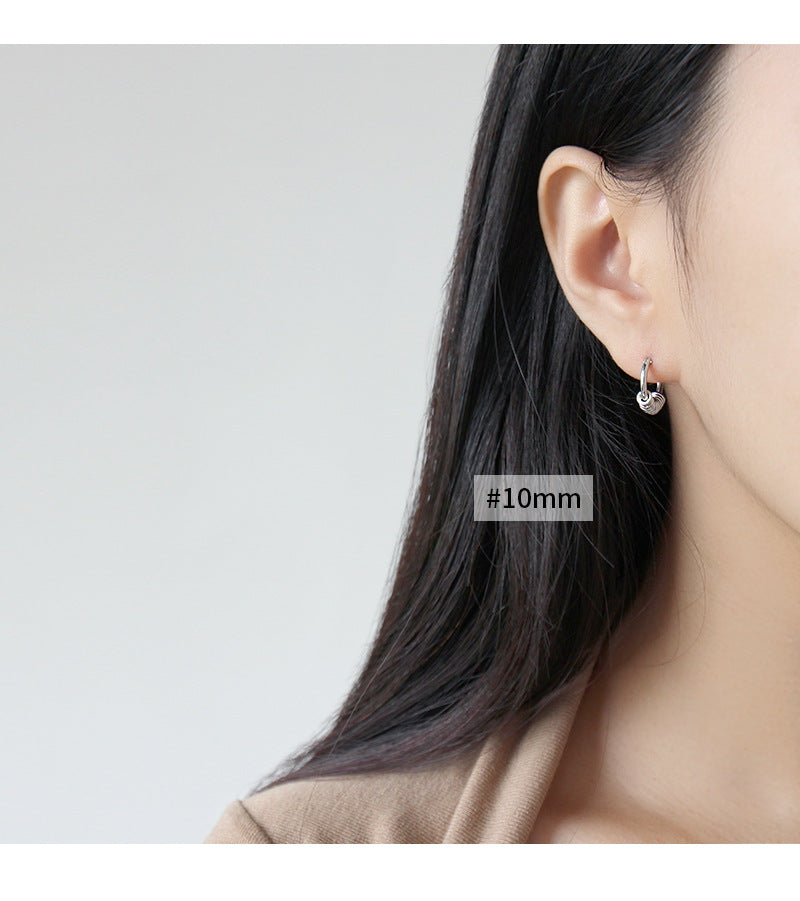 Silver Round Minimalist Earring Hoops