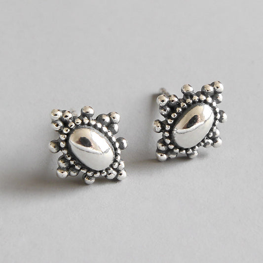 Silver Egyptian Eye Minimalist Earring Stud