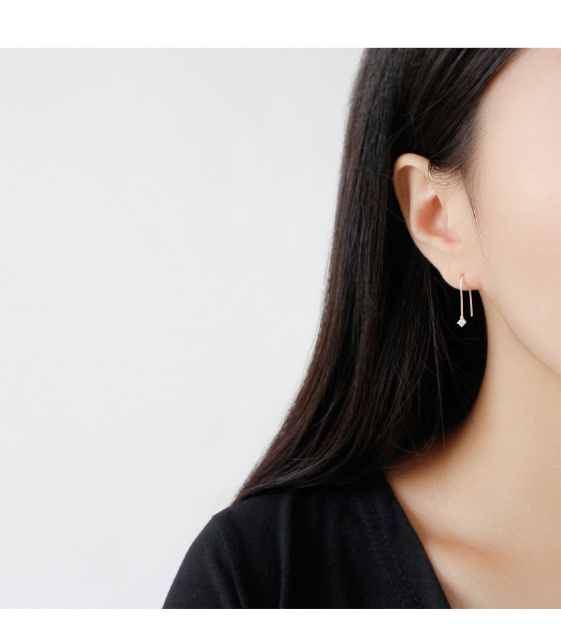 Silver Chain Minimalist Earring Stud