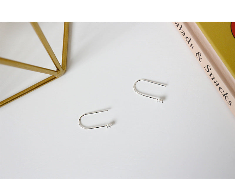 Silver Chain Minimalist Earring Stud