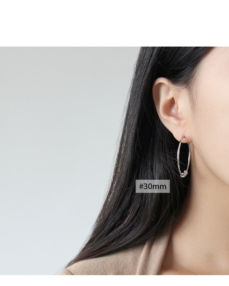 Silver Round Minimalist Earring Hoops