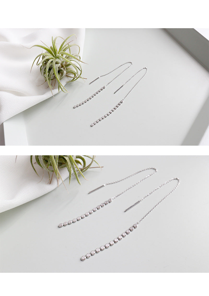 Silver Chain Minimalist Earring Stud