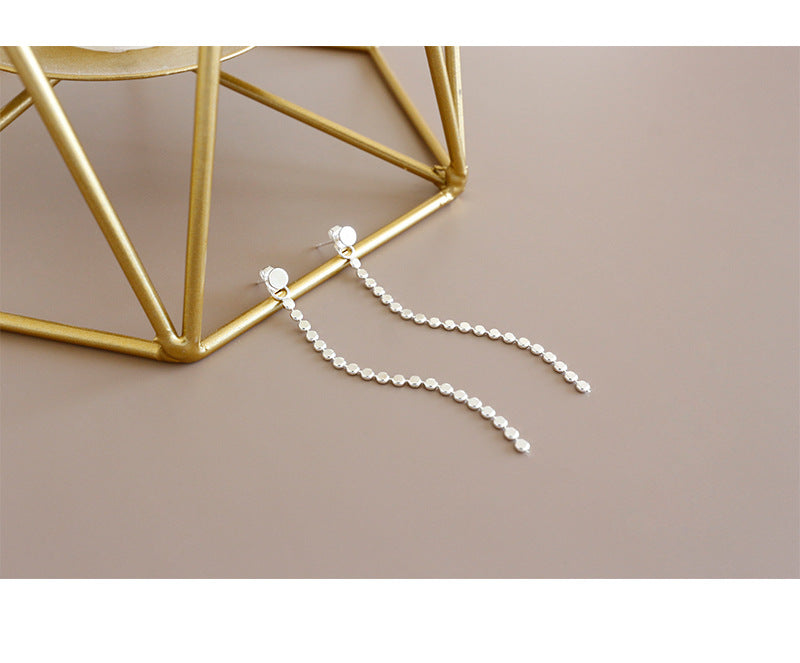 Silver Chain Minimalist Earring Stud