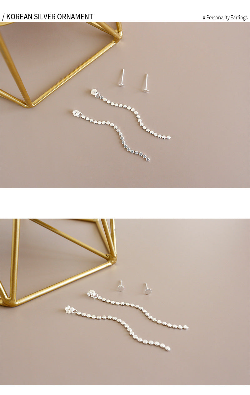 Silver Chain Minimalist Earring Stud