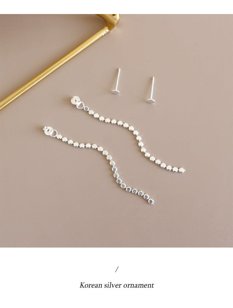 Silver Chain Minimalist Earring Stud