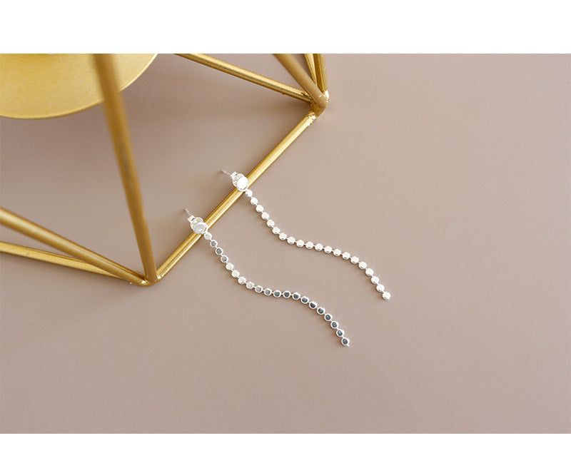 Silver Chain Minimalist Earring Stud