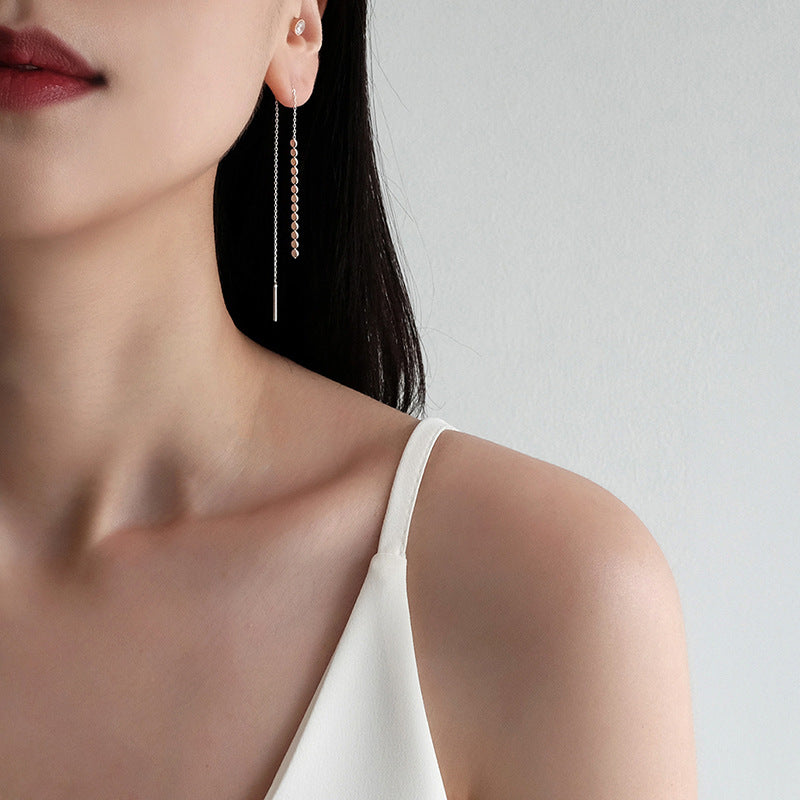 Silver Chain Minimalist Earring Stud