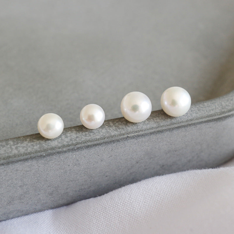 Silver Pearl Minimalist Earring Stud