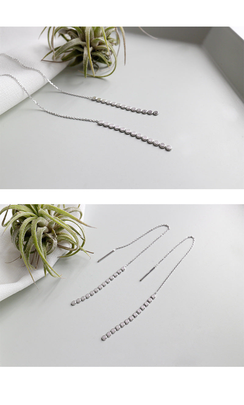 Silver Chain Minimalist Earring Stud