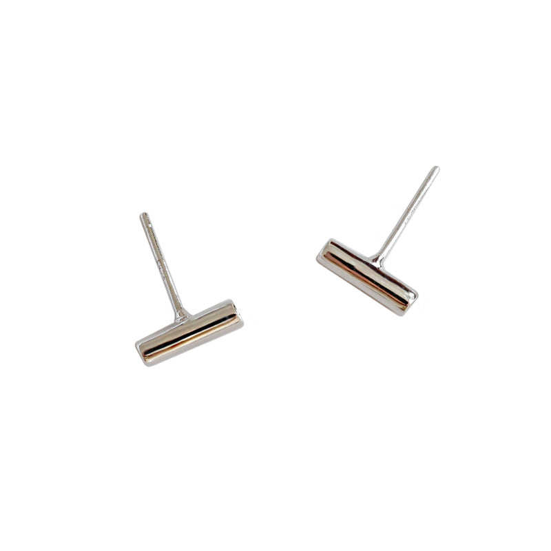 Silver Hammer Minimalist Earring Stud