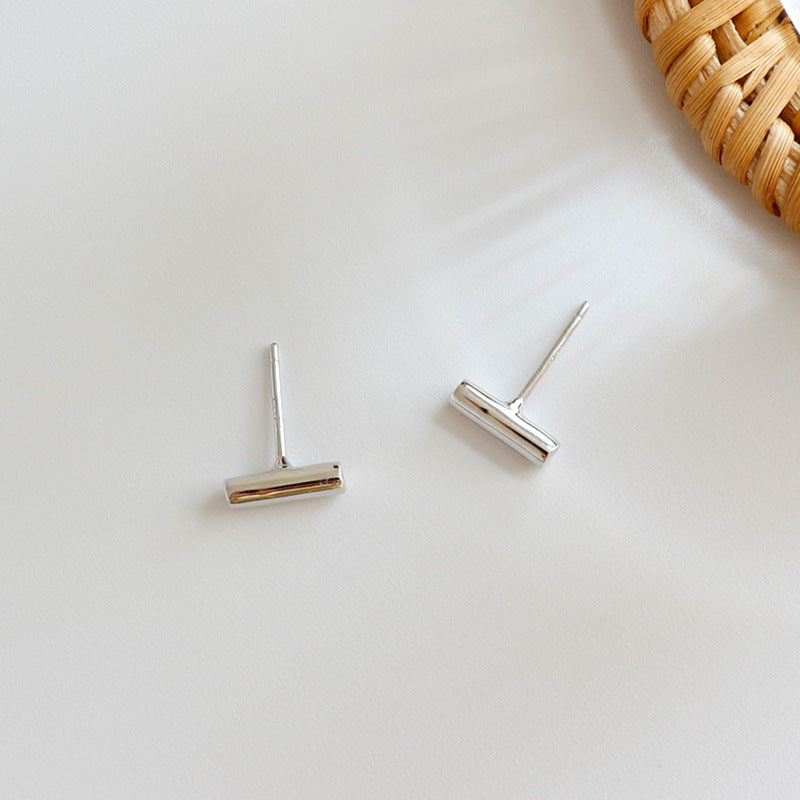 Silver Hammer Minimalist Earring Stud