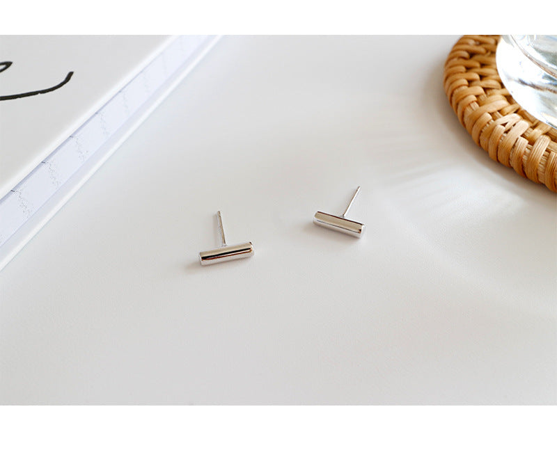 Silver Hammer Minimalist Earring Stud