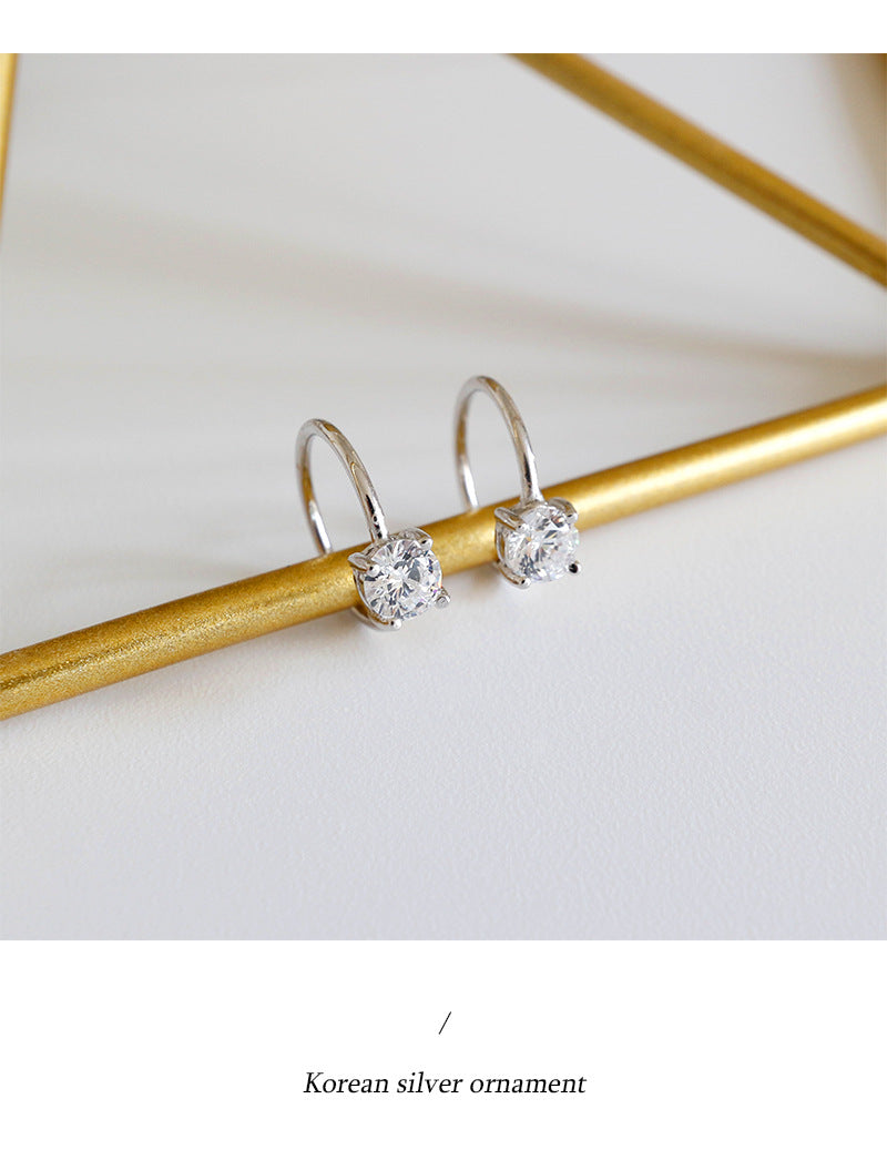 Silver Round Minimalist Earring Hoops