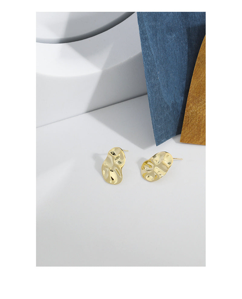 Gold Plated Peas Minimalist Earring Stud