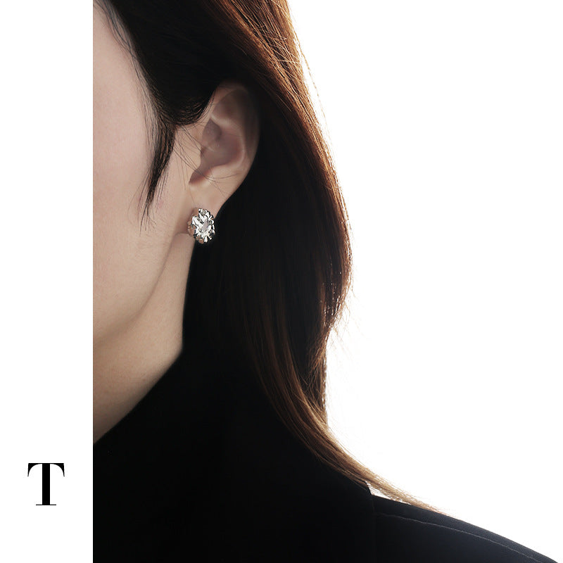 Gold Plated Zircon Minimalist Earring Stud