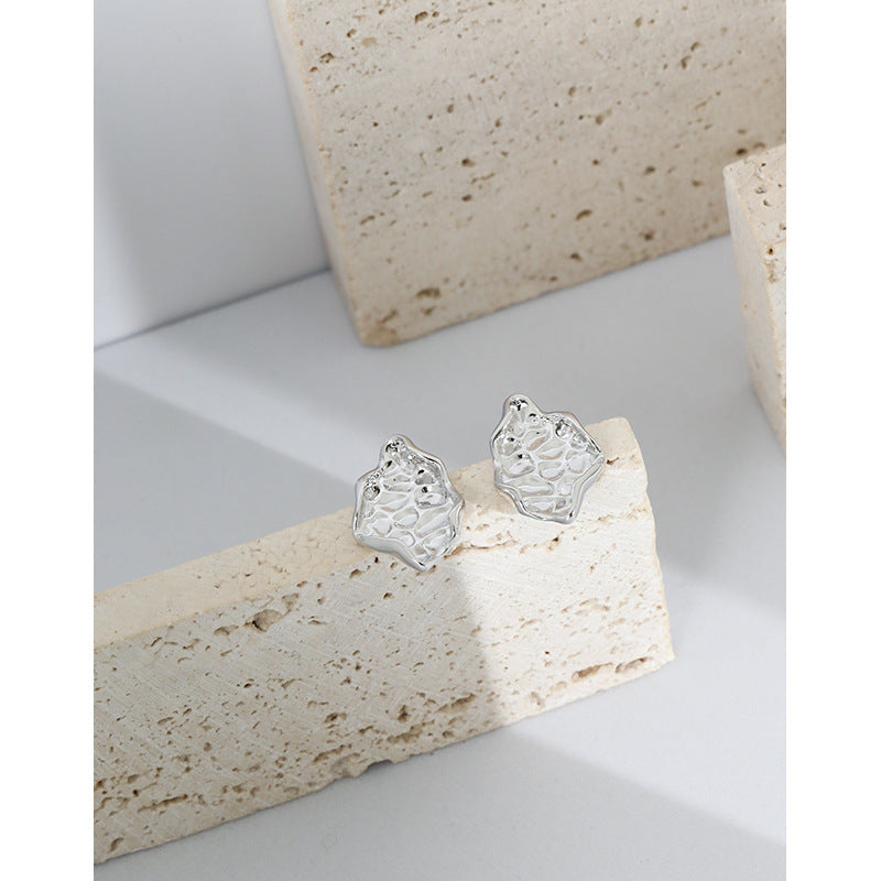 Silver Stone Minimalist Earring Stud