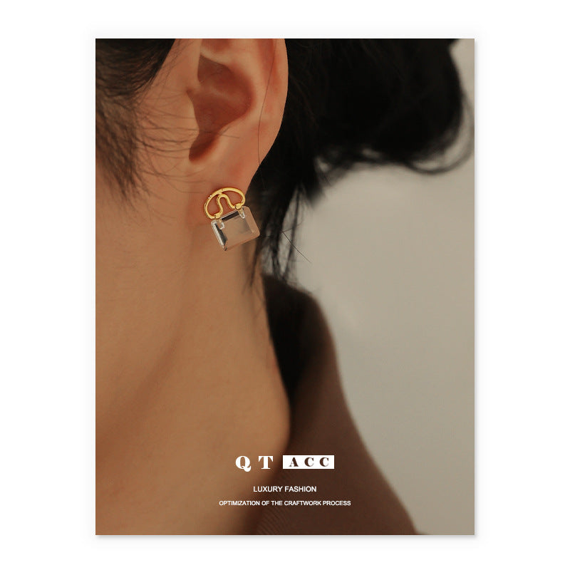 Gold Plated Geometric Minimalist Earring Stud