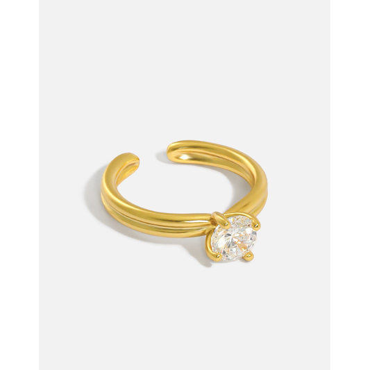 Gold Plated Cz Minimalist Ring