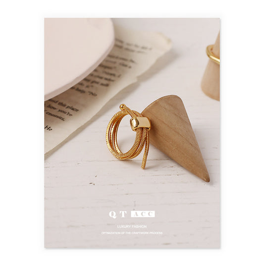 Gold Plated Geometric Minimalist Ring